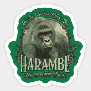 Harambe Forever in Our Hearts 2016 Sticker